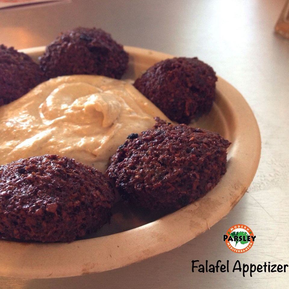 falafel appetizer with hummus