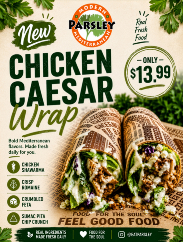 Chicken Caesar Wrap flyer